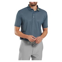 FootJoy Wiggle Print Lisle pánské polo, modro/šedo/bílé