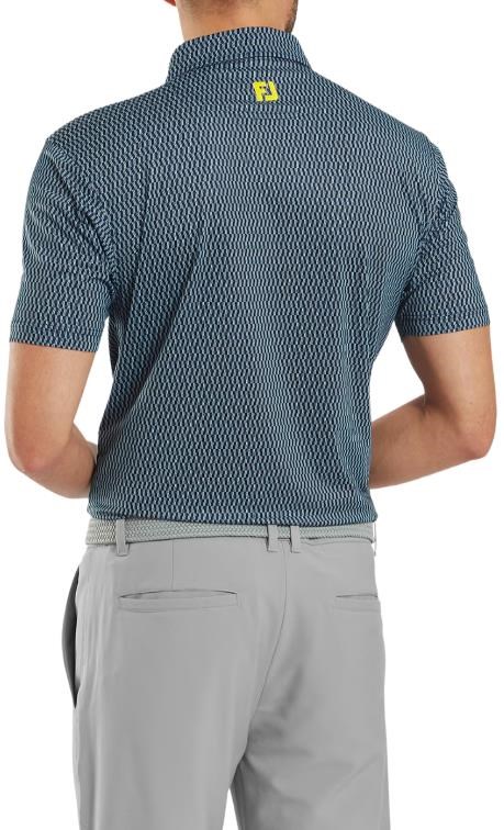 FootJoy Wiggle Print Lisle pánské polo, modro/šedo/bílé