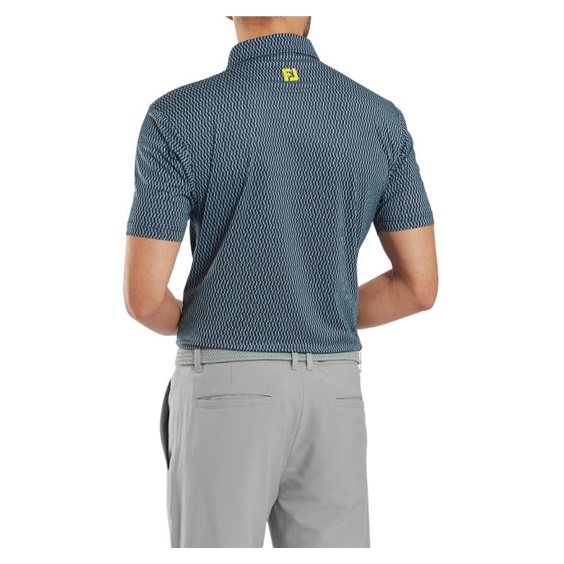 FootJoy Wiggle Print Lisle pánské polo, modro/šedo/bílé