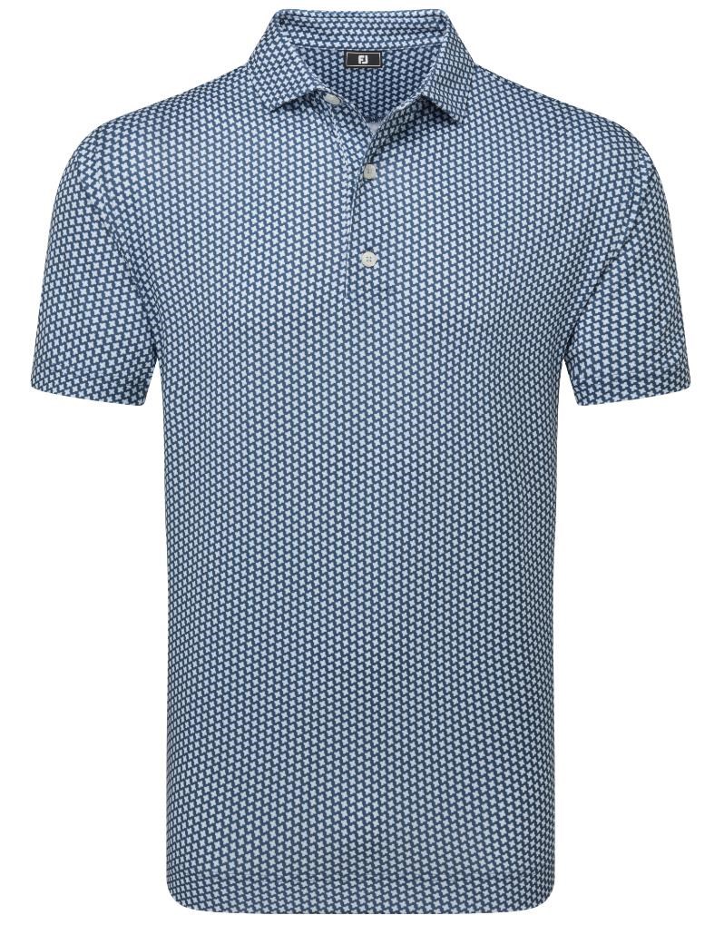 FootJoy Houndstooth Geo Lisle pánské polo, tmavě modré
