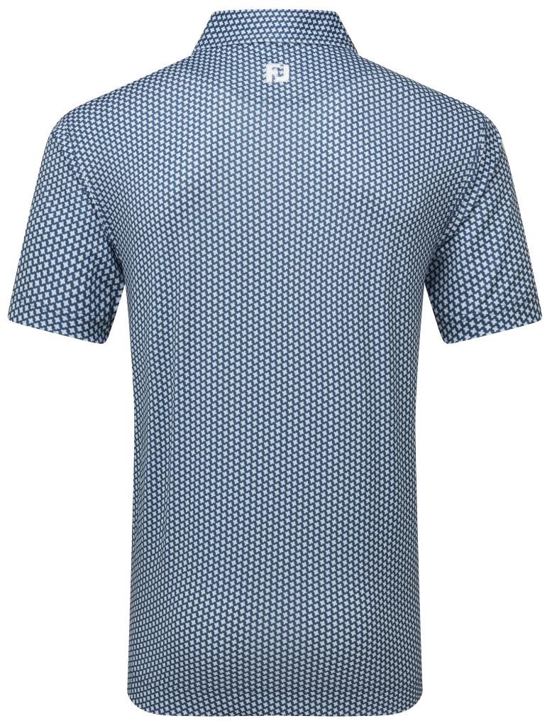 FootJoy Houndstooth Geo Lisle pánské polo, tmavě modré