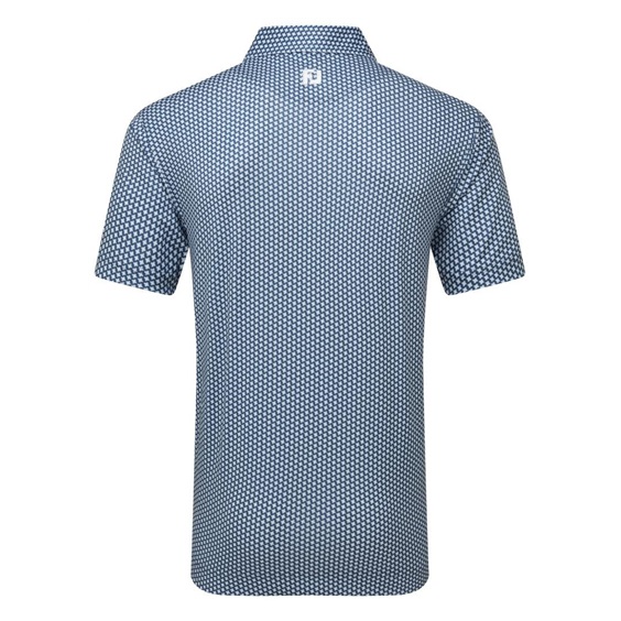 FootJoy Houndstooth Geo Lisle pánské polo, tmavě modré