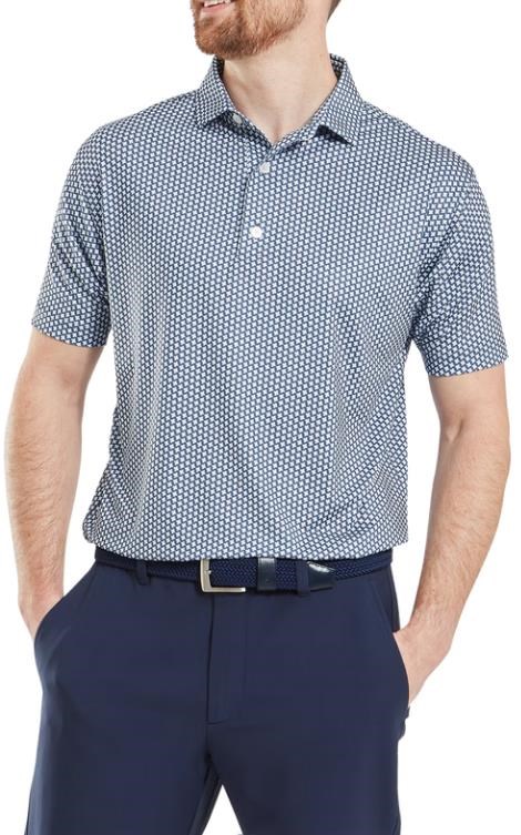 FootJoy Houndstooth Geo Lisle pánské polo, tmavě modré