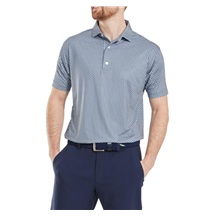 FootJoy Houndstooth Geo Lisle pánské polo, tmavě modré