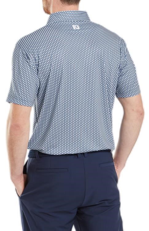 FootJoy Houndstooth Geo Lisle pánské polo, tmavě modré