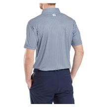 FootJoy Houndstooth Geo Lisle pánské polo, tmavě modré