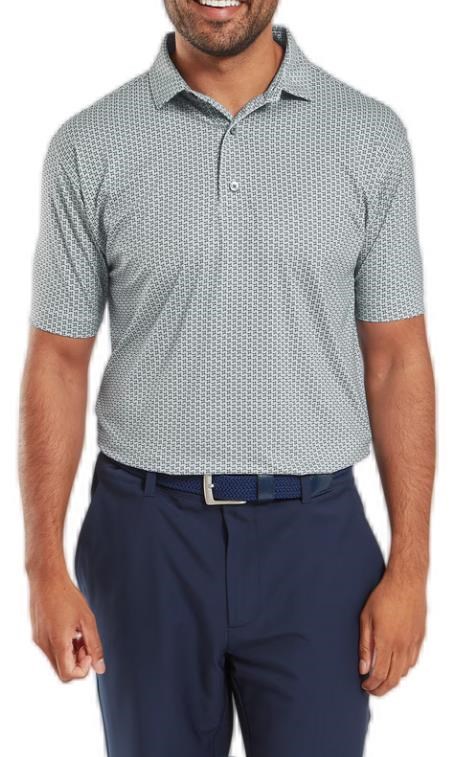 FootJoy Houndstooth Geo Lisle pánské polo, šedé