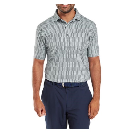 FootJoy Houndstooth Geo Lisle pánské polo, šedé
