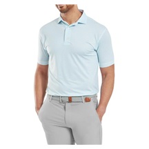 FootJoy Houndstooth Geo Lisle pánské polo, bílo/světle modré