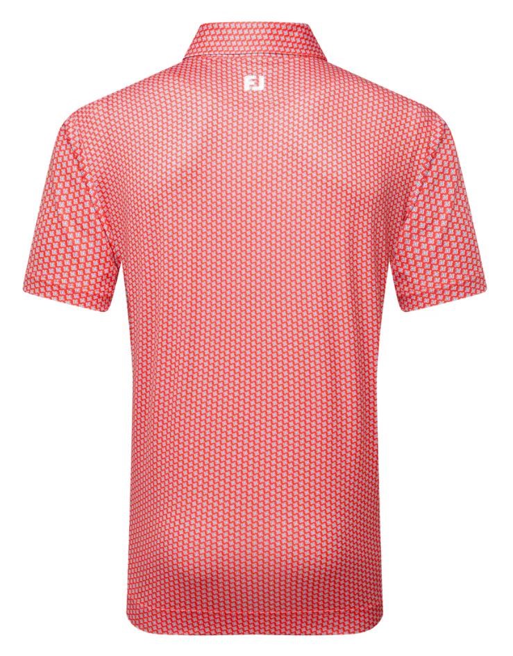 FootJoy Houndstooth Geo Lisle pánské polo, hibiscus