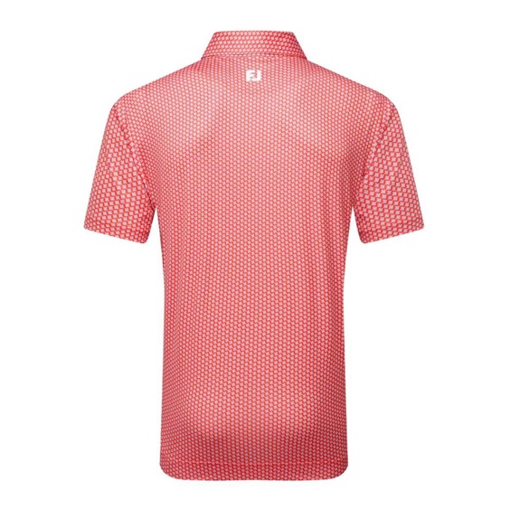 FootJoy Houndstooth Geo Lisle pánské polo, hibiscus