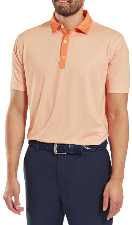 FootJoy Checker Print Lisle pánské polo, oranžové