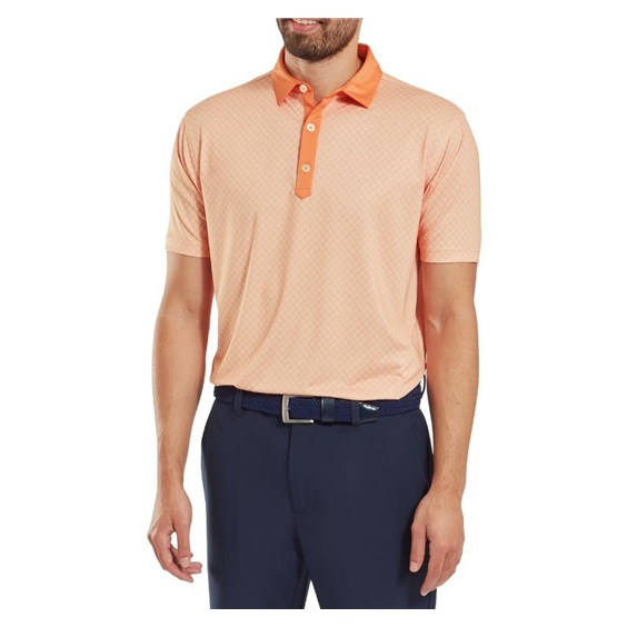 FootJoy Checker Print Lisle pánské polo, oranžové