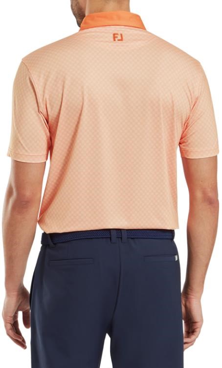 FootJoy Checker Print Lisle pánské polo, oranžové