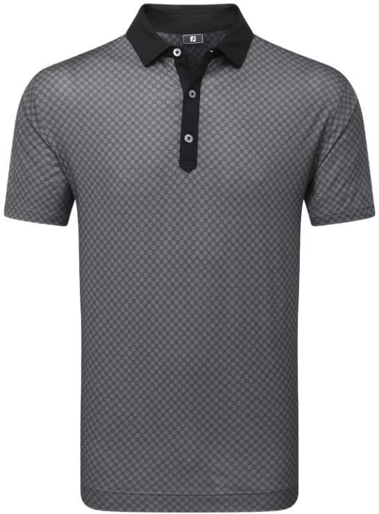 FootJoy Checker Print Lisle pánské polo, černo/bílé