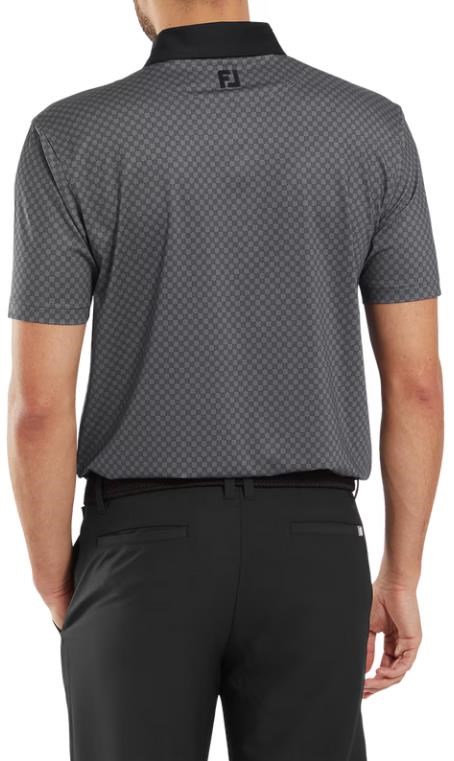 FootJoy Checker Print Lisle pánské polo, černo/bílé