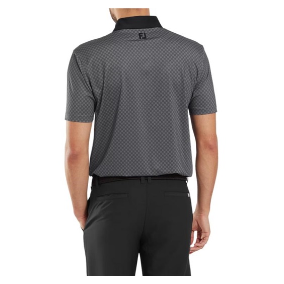FootJoy Checker Print Lisle pánské polo, černo/bílé