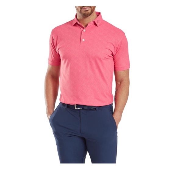 FootJoy Speckle Print Pique pánské polo, růžové