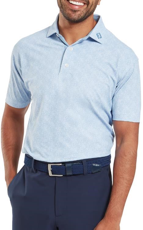 FootJoy Speckle Print Pique pánské polo, blue jay/white