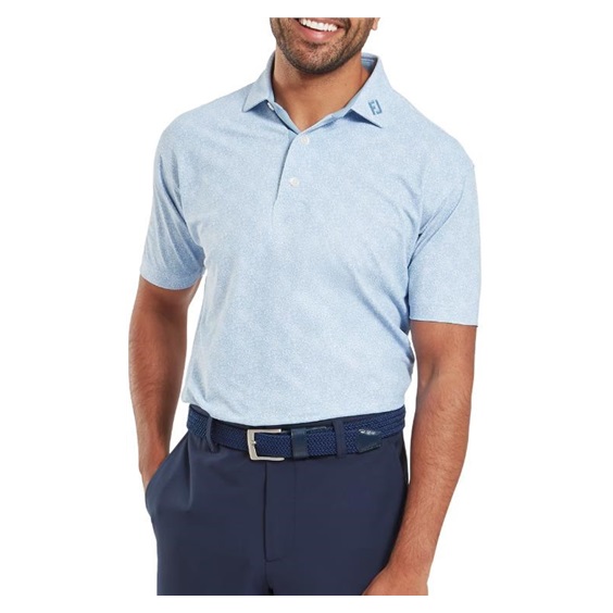 FootJoy Speckle Print Pique pánské polo, blue jay/white