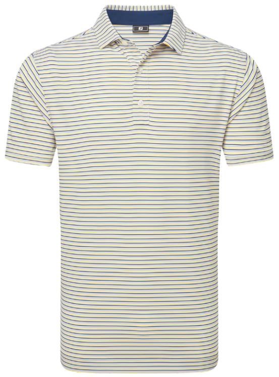 FootJoy Balance Stripe Lisle pánské polo, white/navy/grey/taxi