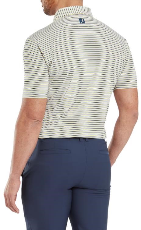 FootJoy Balance Stripe Lisle pánské polo, white/navy/grey/taxi