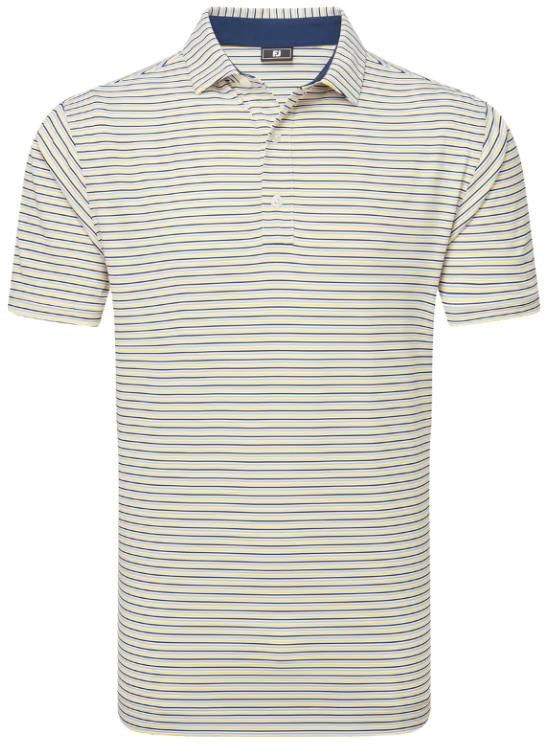 FootJoy Balance Stripe Lisle pánské polo, modro/bílo/oranžové