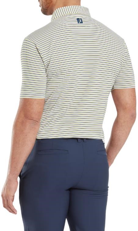 FootJoy Balance Stripe Lisle pánské polo, modro/bílo/oranžové