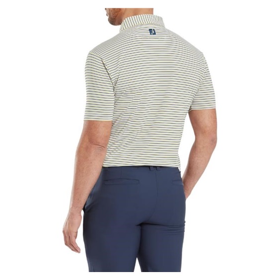 FootJoy Balance Stripe Lisle pánské polo, modro/bílo/oranžové