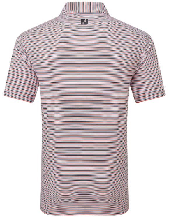 FootJoy Balance Stripe Lisle pánské polo, white/black/hibiscus/flint