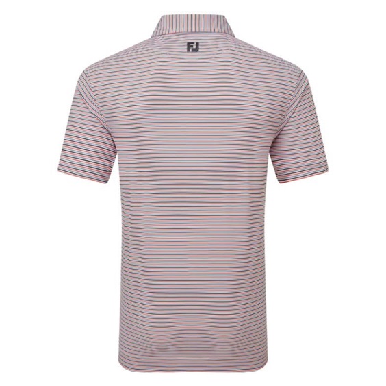 FootJoy Balance Stripe Lisle pánské polo, white/black/hibiscus/flint