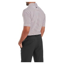FootJoy Balance Stripe Lisle pánské polo, white/black/hibiscus/flint