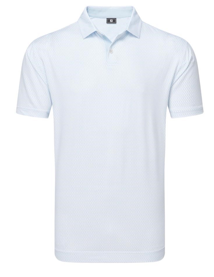 FootJoy Irongate Print Lisle pánské polo, white/skyway