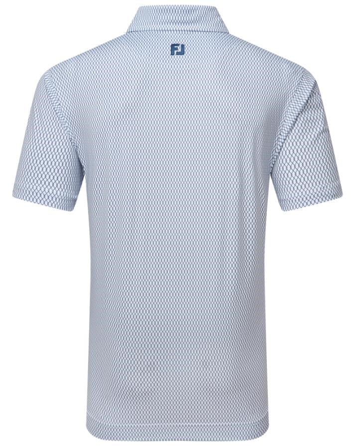 FootJoy Irongate Print Lisle pánské polo, bílo/tmavě modré