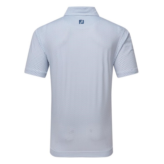FootJoy Irongate Print Lisle pánské polo, bílo/tmavě modré