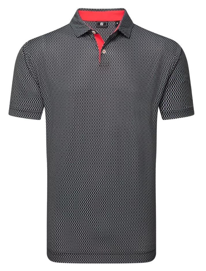 FootJoy Irongate Print Lisle pánské polo, černo/bílé