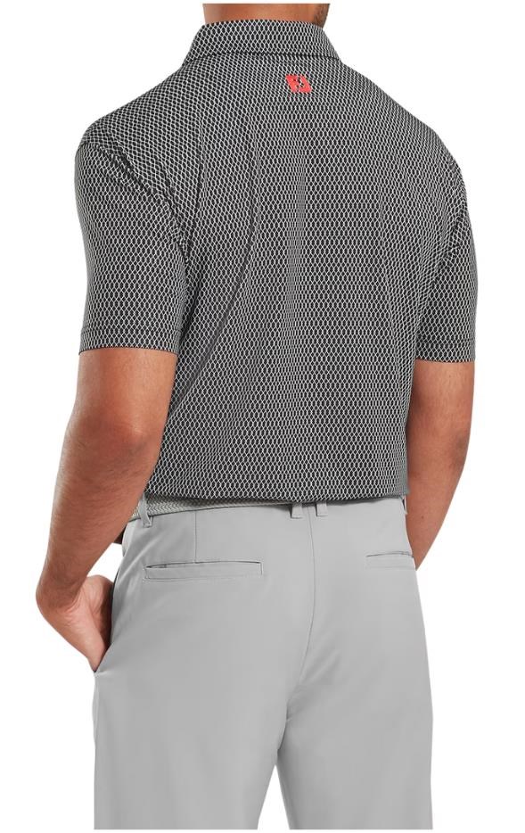 FootJoy Irongate Print Lisle pánské polo, černo/bílé