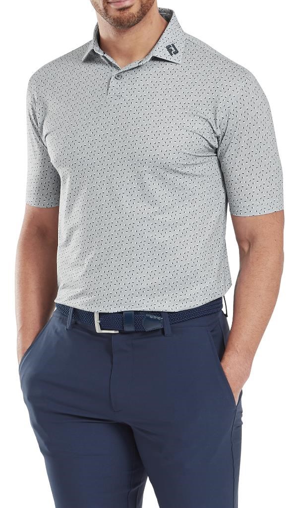 FootJoy Bounce Print Pique pánské polo, šedé