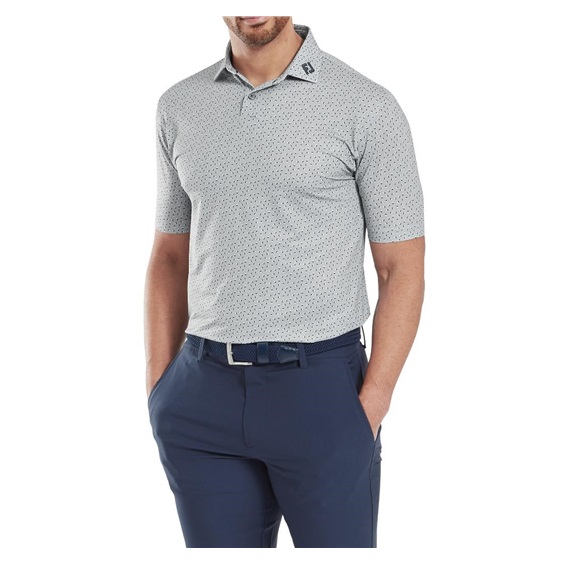 FootJoy Bounce Print Pique pánské polo, šedé