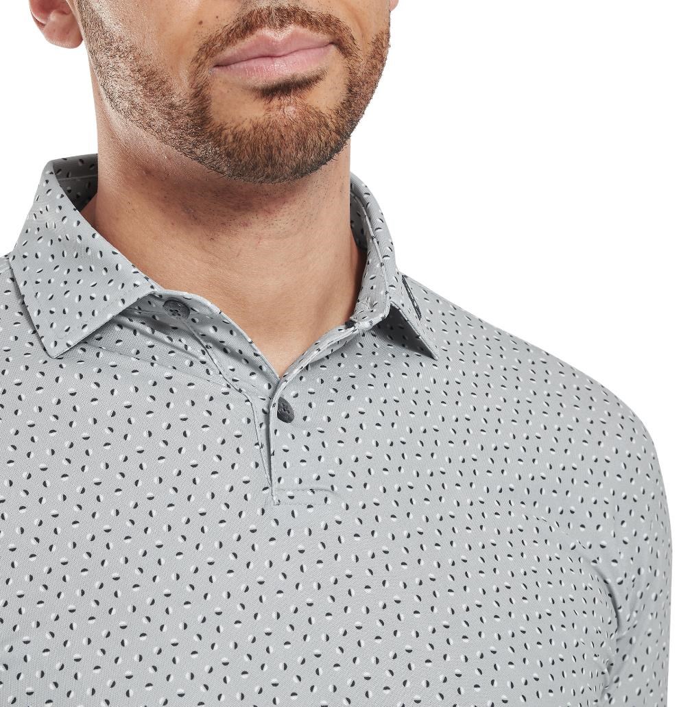 FootJoy Bounce Print Pique pánské polo, šedé