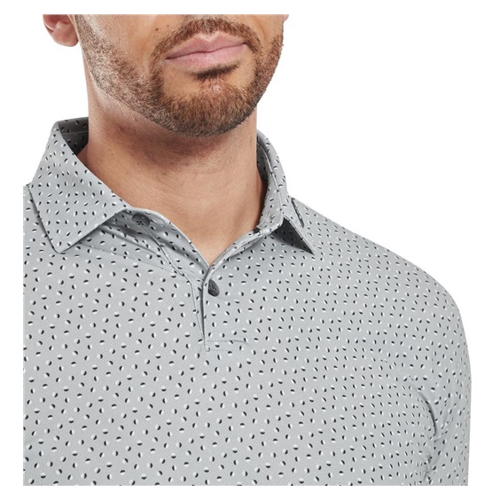 FootJoy Bounce Print Pique pánské polo, šedé