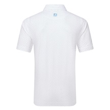 FootJoy Bounce Print Pique pánské polo, white/orange/blue jay