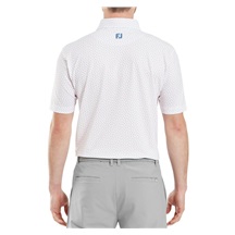 FootJoy Bounce Print Pique pánské polo, white/orange/blue jay