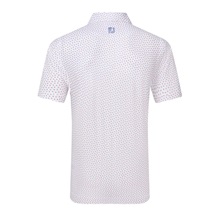 FootJoy Bounce Print Pique pánské polo, white/hibiscus