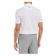 FootJoy Bounce Print Pique pánské polo, white/hibiscus