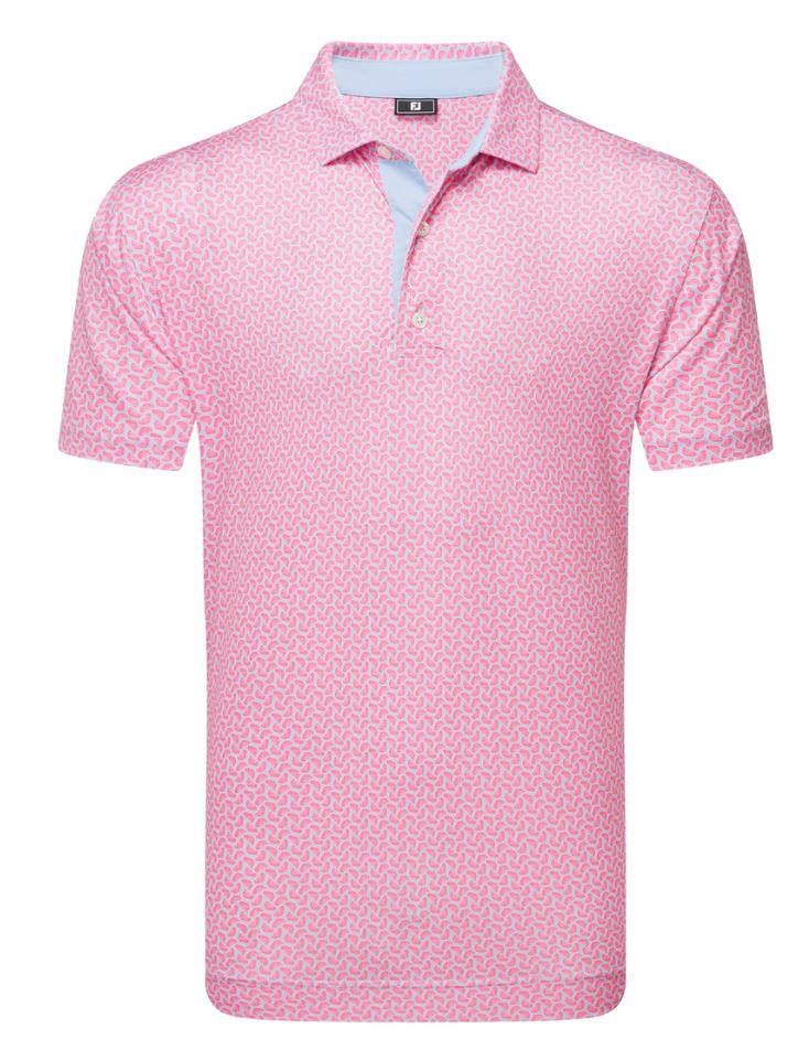 FootJoy Citrus Print Lisle pánské polo, růžové