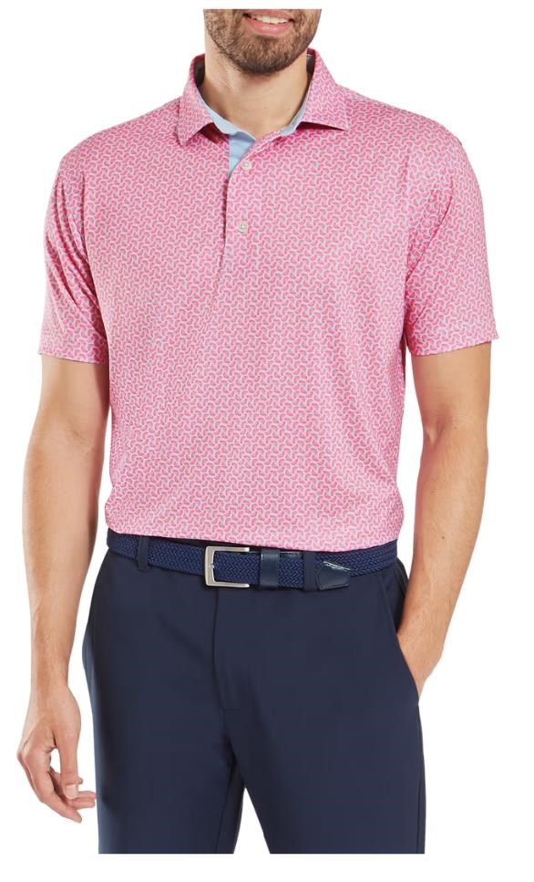 FootJoy Citrus Print Lisle pánské polo, růžové