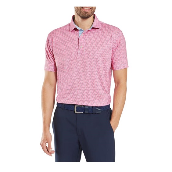 FootJoy Citrus Print Lisle pánské polo, růžové