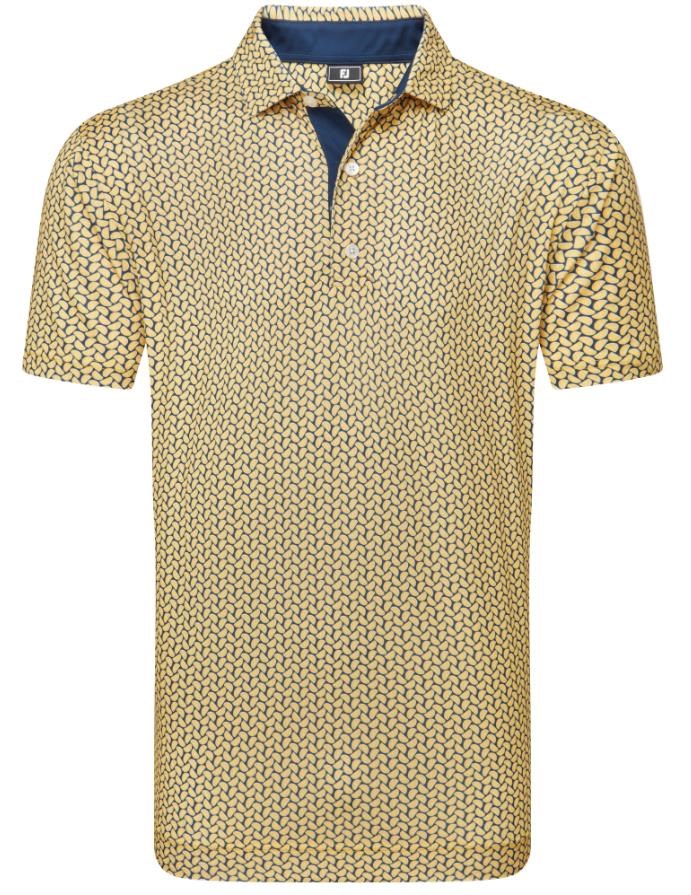 FootJoy Citrus Print Lisle pánské polo, taxi/navy