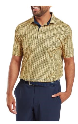 FootJoy Citrus Print Lisle pánské polo, taxi/navy